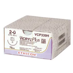 Vicryl Plus, Ethicon Plus paars gevlochten sutupak |  | 2 | 3/0 | 3 x 0,45 meter